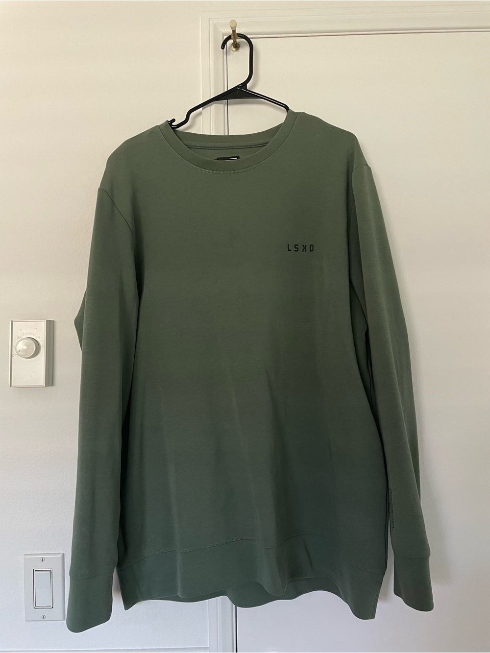 LSKD Men's Olive Crewneck Sweater